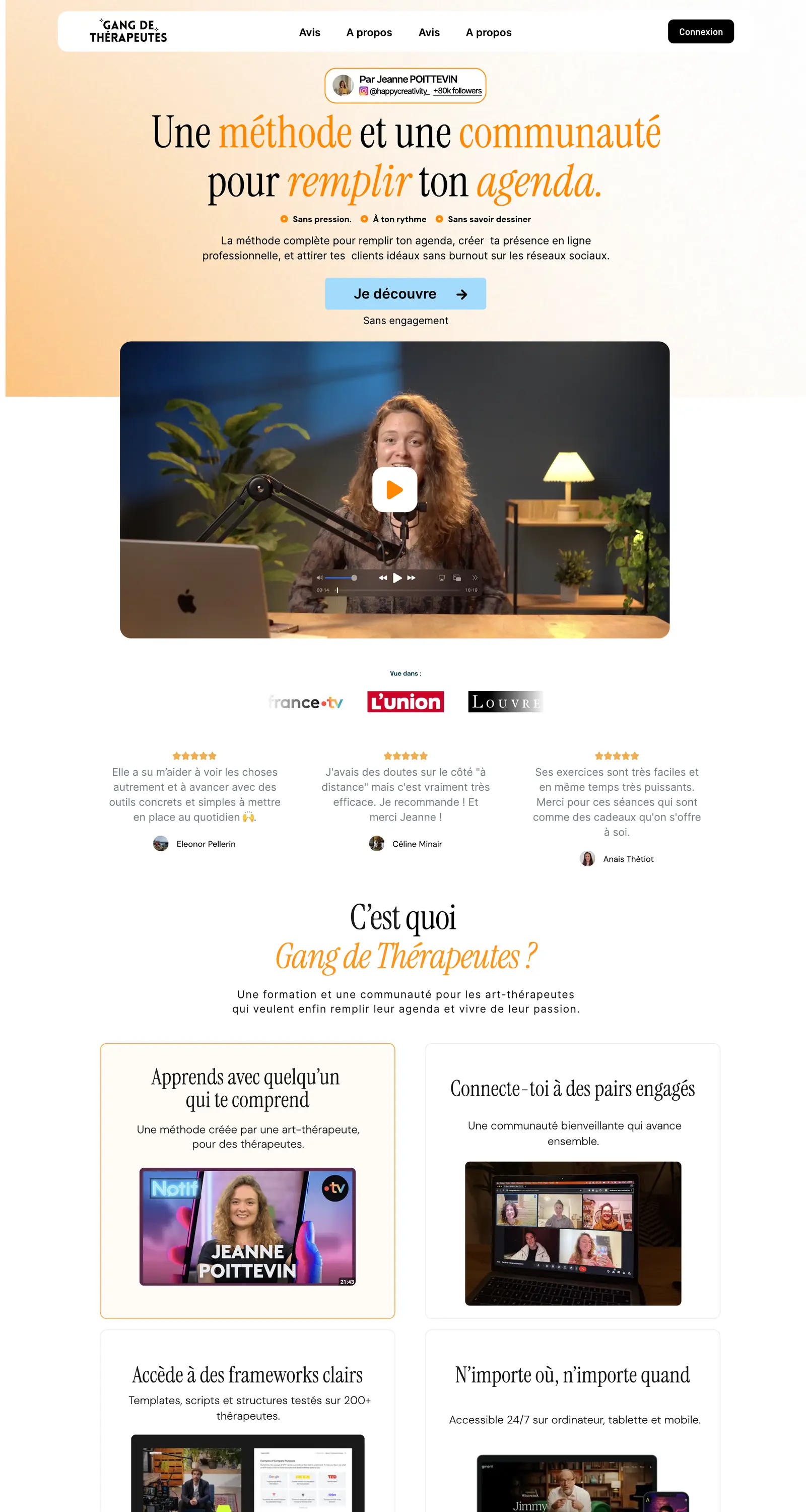 Capture de la page Gang de Thérapeutes
