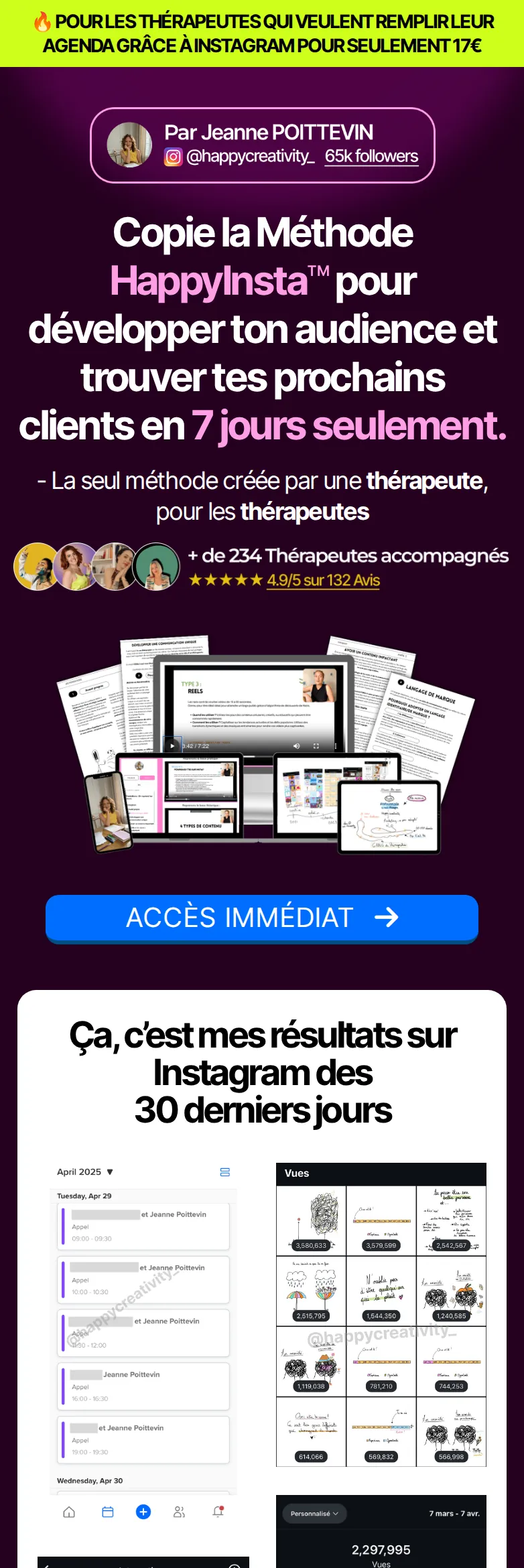 Capture de la page Méthode HappyInsta