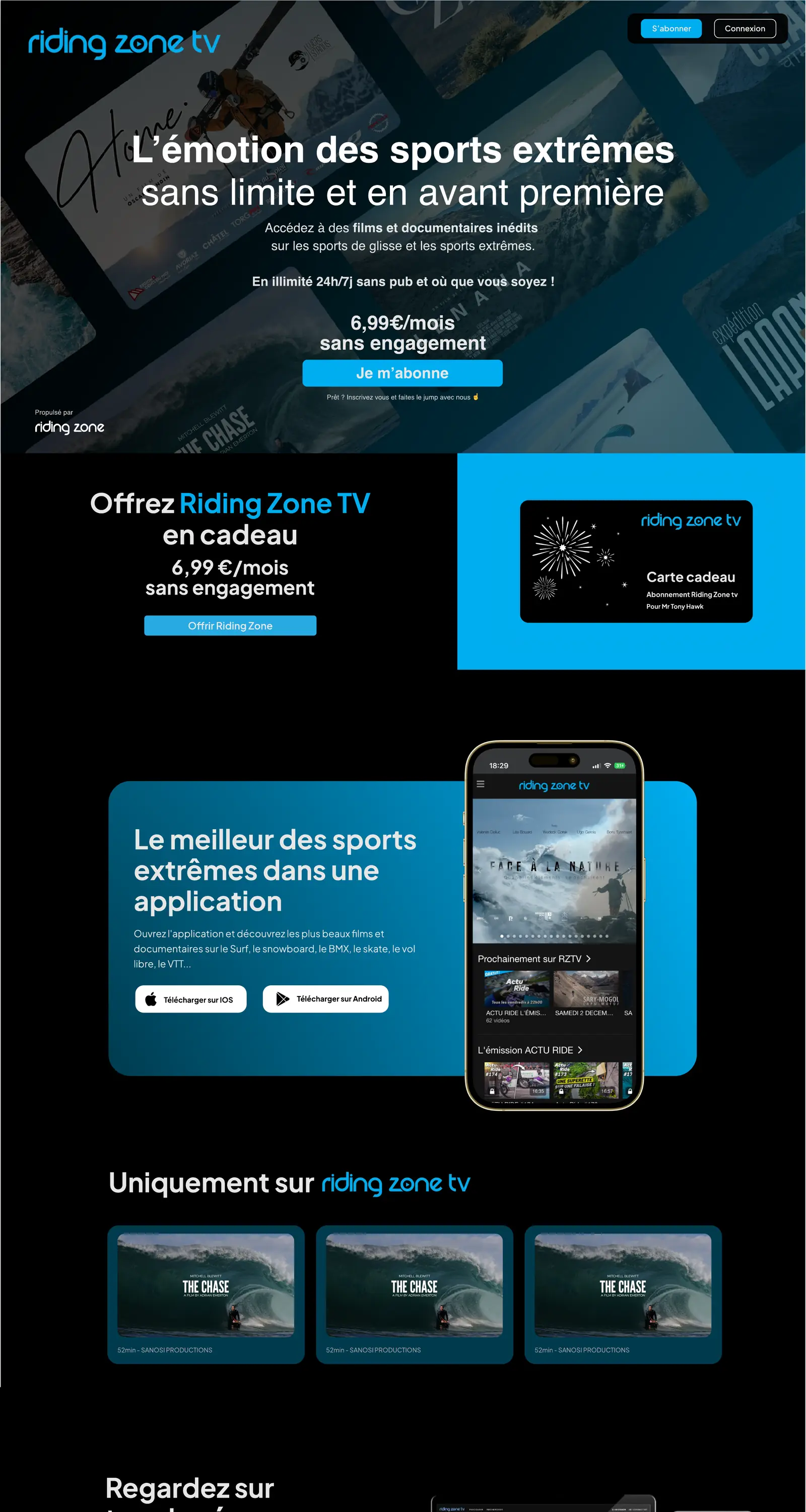 Capture de la page Riding Zone